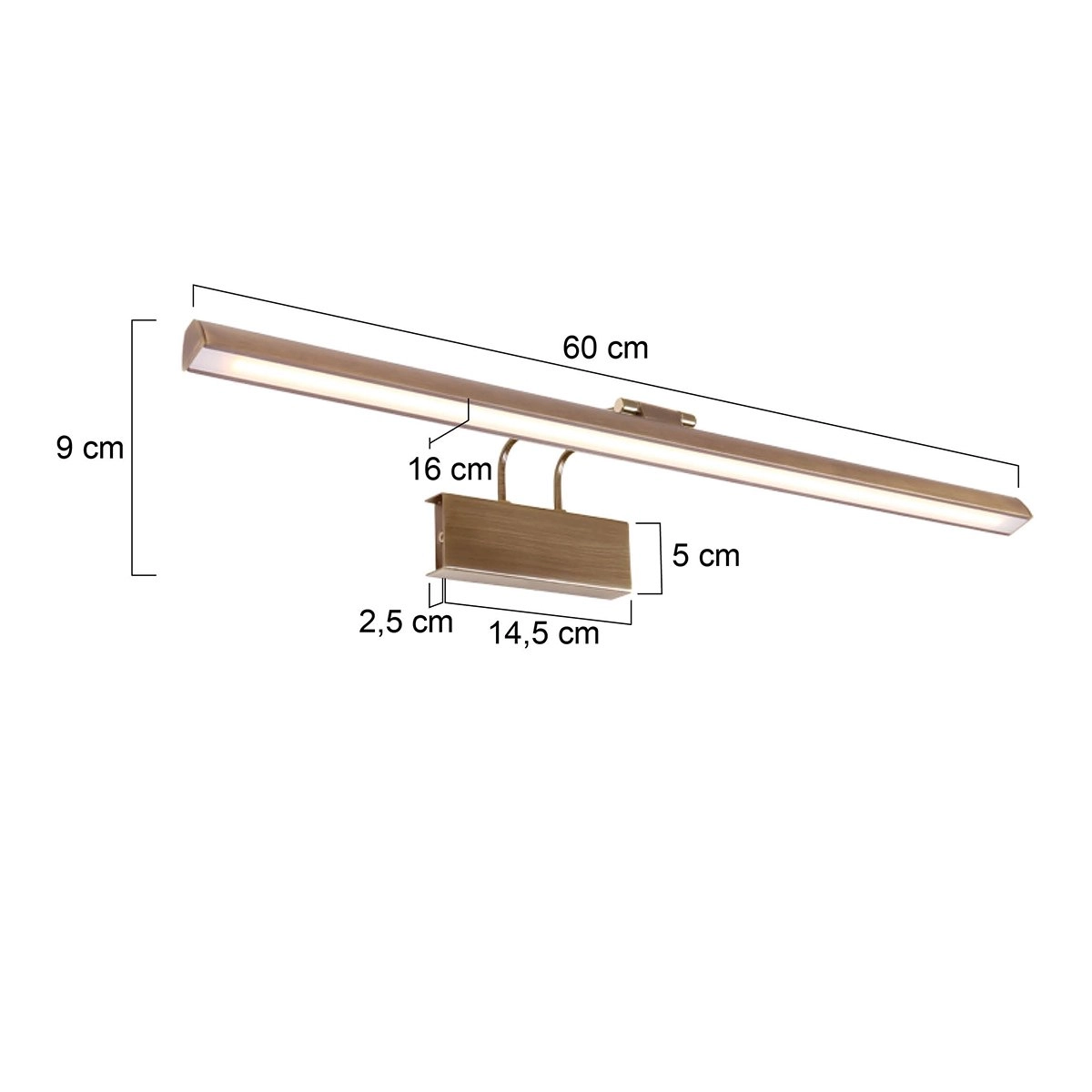 Wandlamp Litho LED 60cm bronsbruin Steinhauer 8712746129366