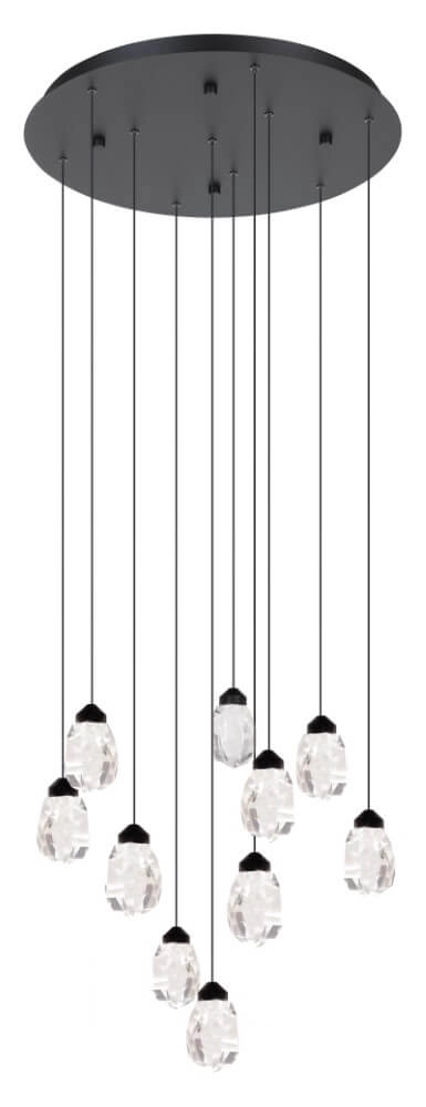 10-lichts hanglamp Sindicat zwart