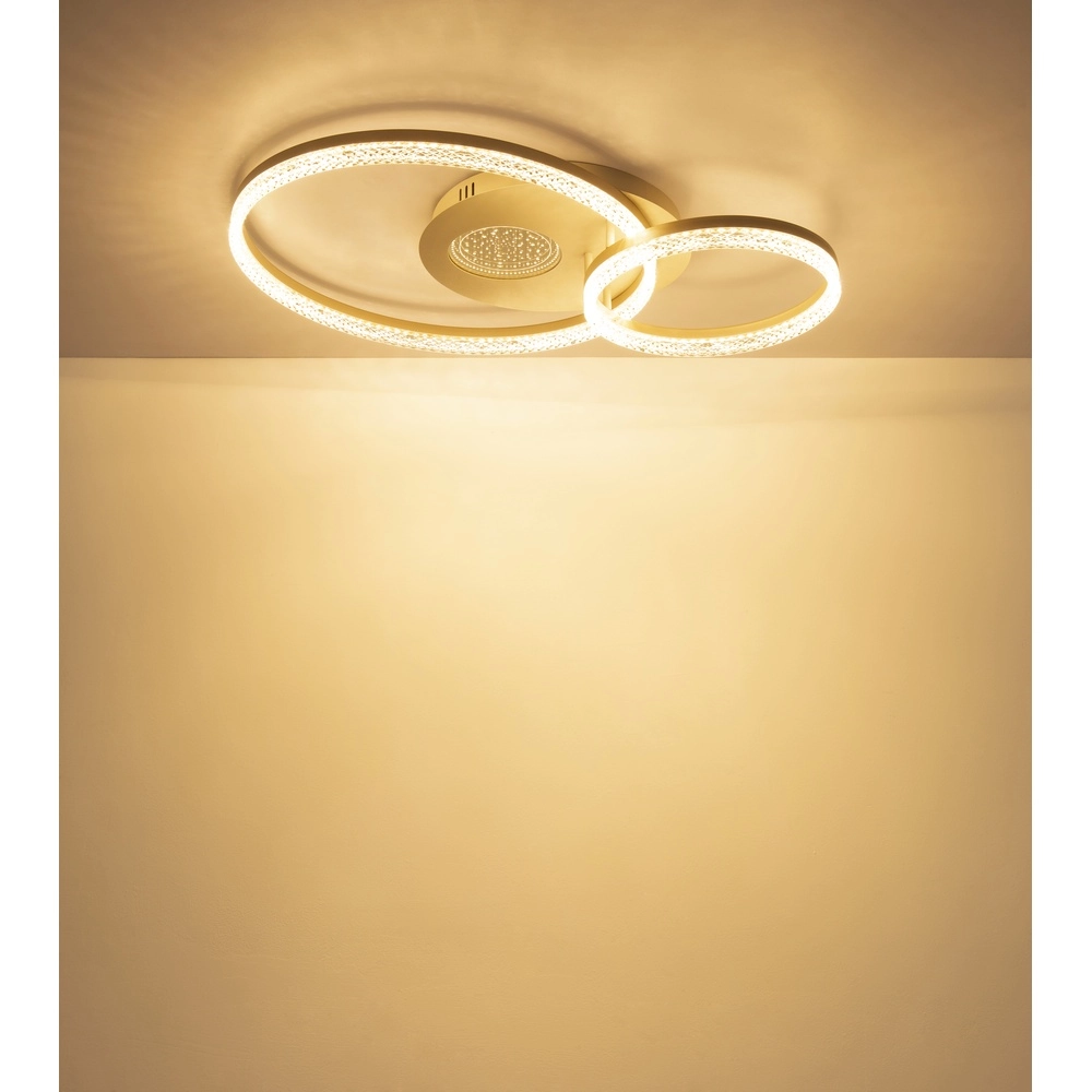 Ronde plafondlamp Sanford zand bruin Globo 9007371586738