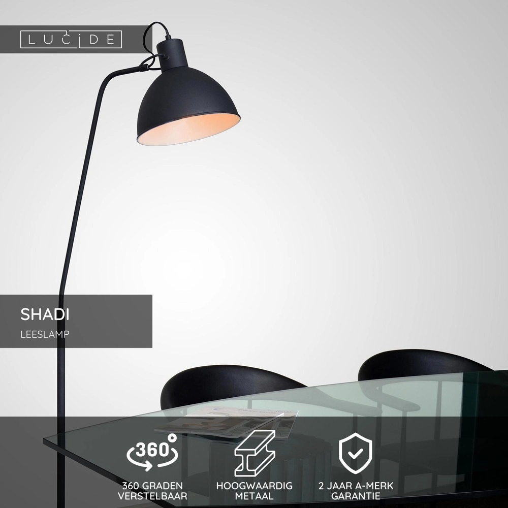 Leeslamp Shadi zwart Lucide 5411212030856
