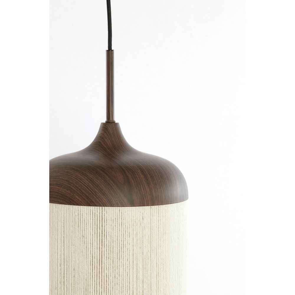 3-lichts hanglamp Danialo walnoot bruin met touw Light & Living 8717807816711
