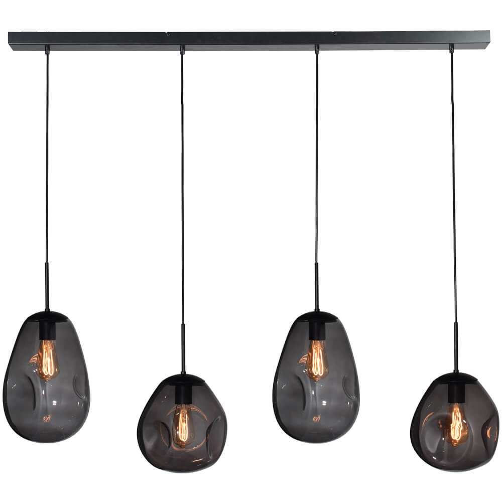 Hanglamp Lava 4x smoke glas