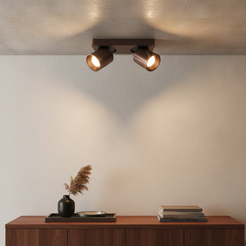 Led opbouwspot Laguna 2-lichts brons bruin