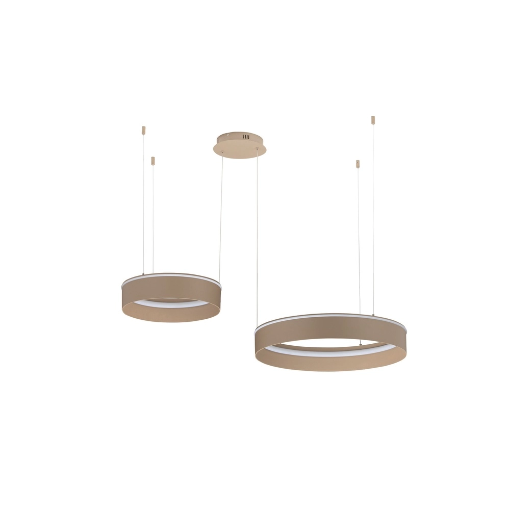 Moderne hanglamp Olivia dubbel zand bruin Lyora 5212017494269