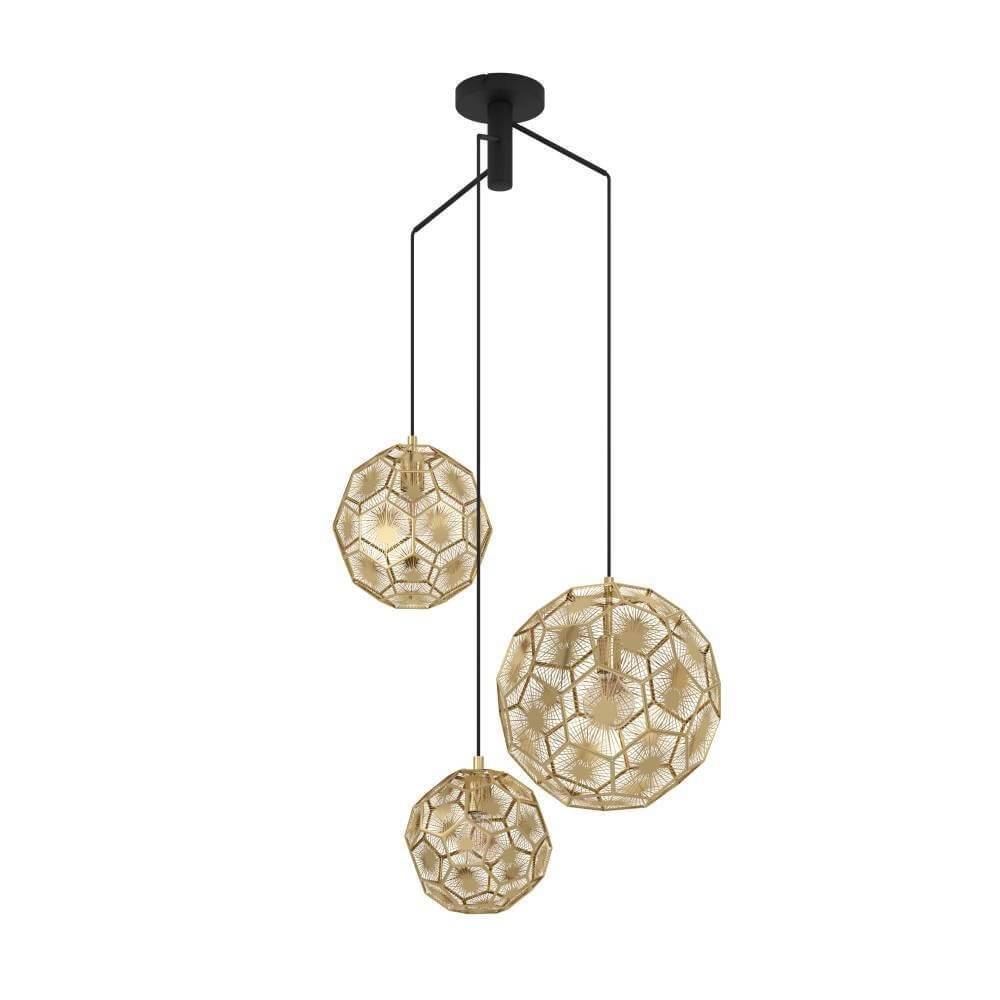 Gouden hanglamp Skoura vide - 3-lichts