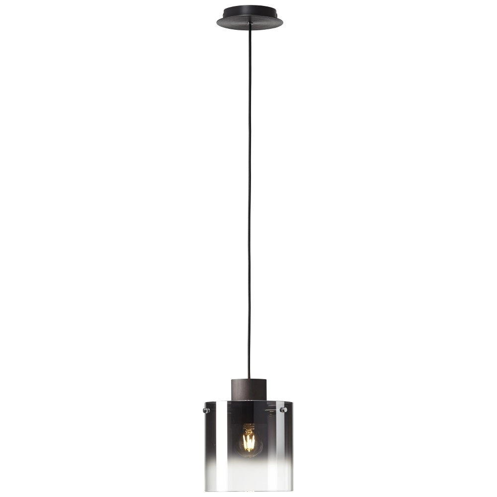 Hanglamp Beth E27 zwart met smoke glas Brilliant 4004353358470