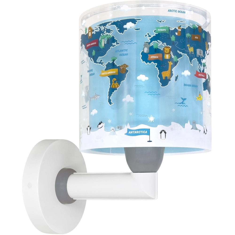 Kinderkamer wandlamp Kids World blauw