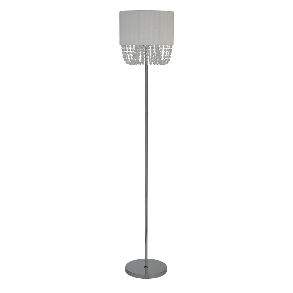 Vloerlamp Bellano chroom met wit