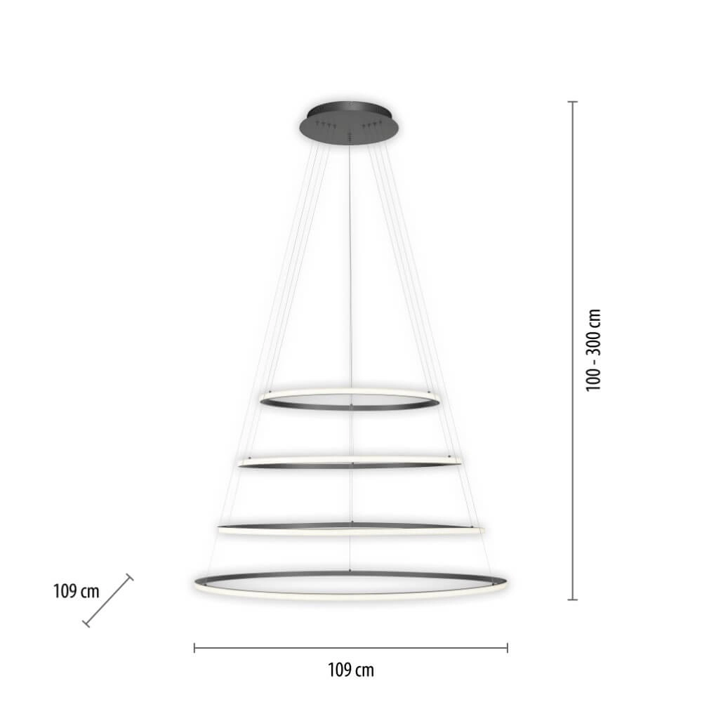 Moderne hanglamp Tessara antraciet Paul Neuhaus 4012248372654