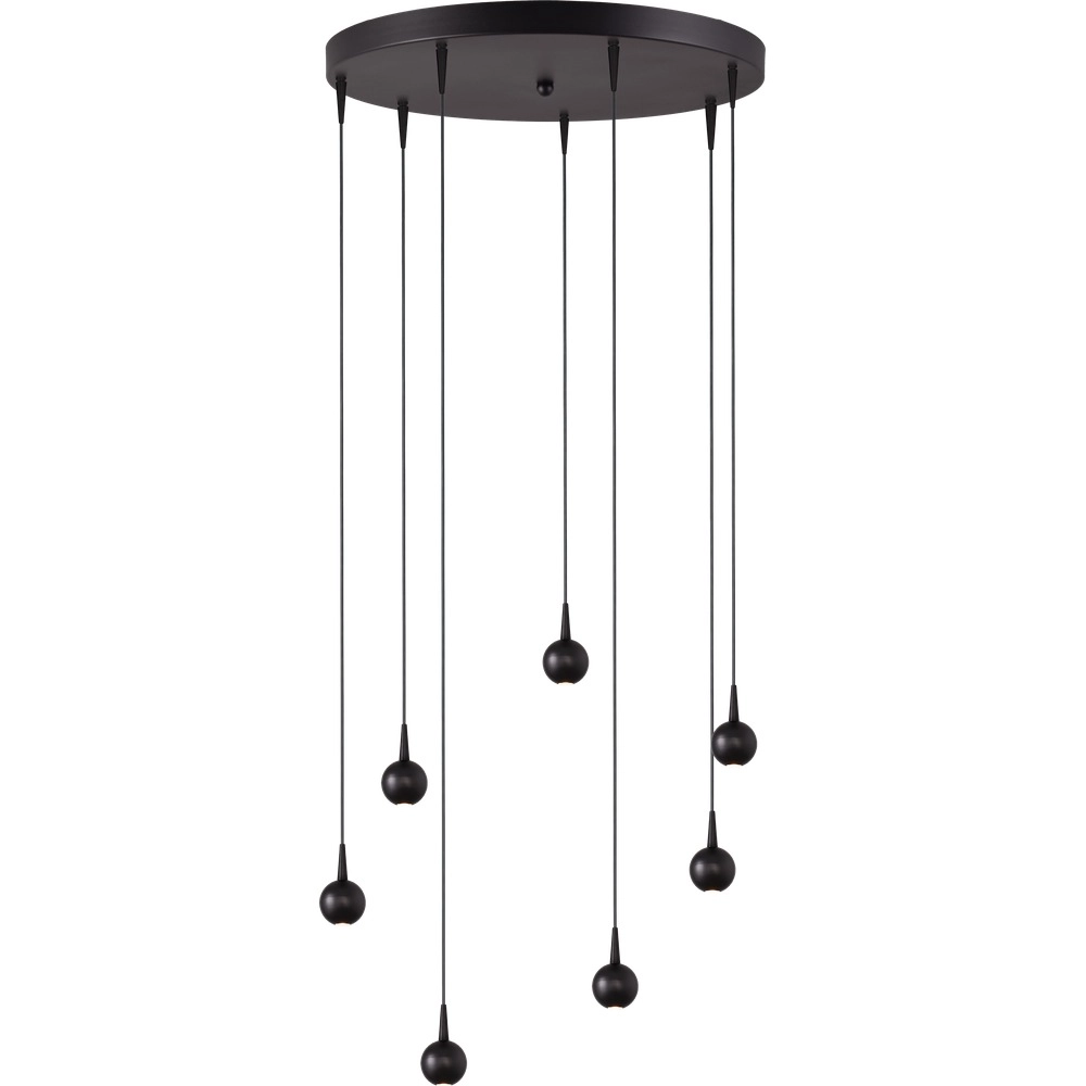 7-lichts hanglamp Talana zwart Ø 50cm DTW