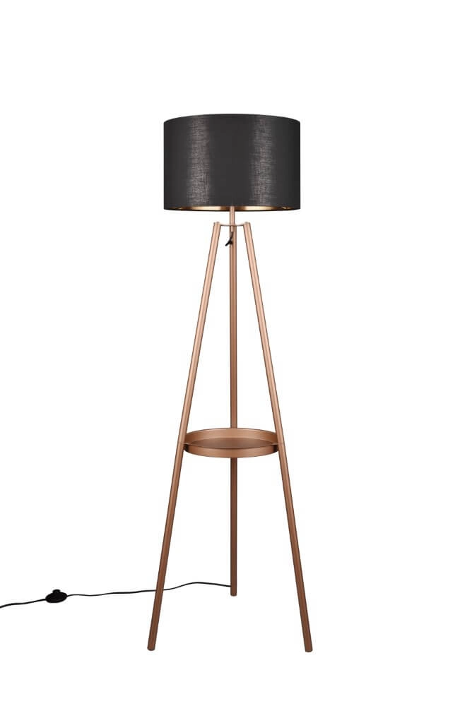 Staande vloerlamp Colette zwart met goud