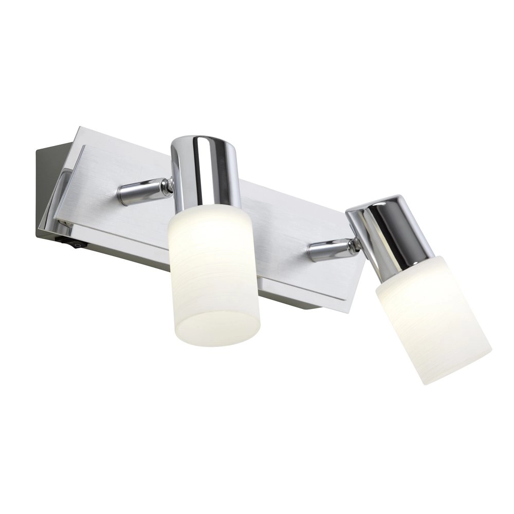 LED plafondspot Series 8214 2-lichts metaalgrijs met chroom