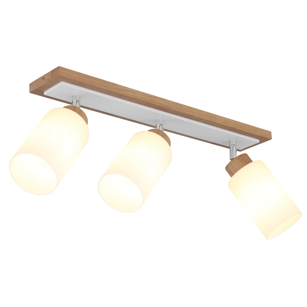 Plafondlamp Rowena 3-lichts hout
