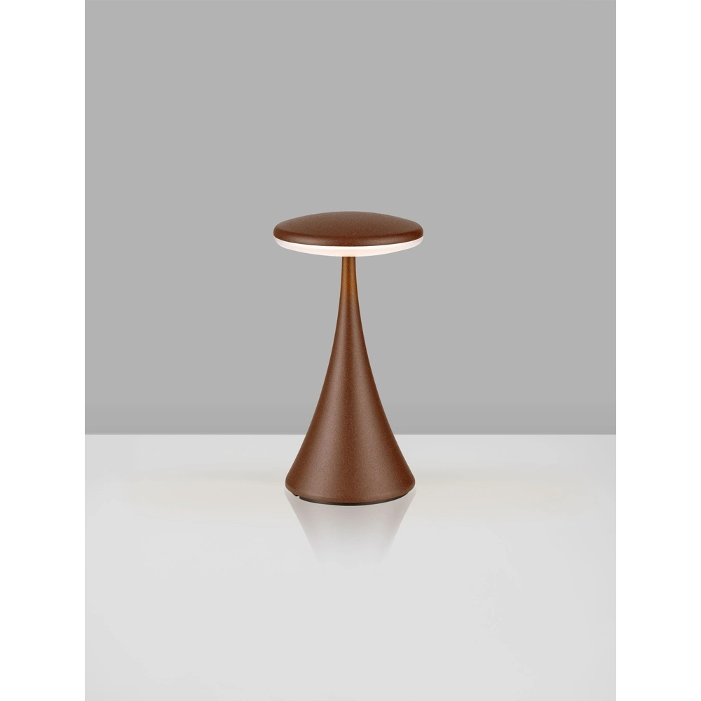 Tafellamp Elbo roestbruin oplaadbaar met USB Lyora 5212017476944