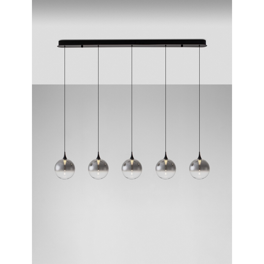 Hanglamp Orenda recht 5-lichts smoke glas Lyora 5212017477668