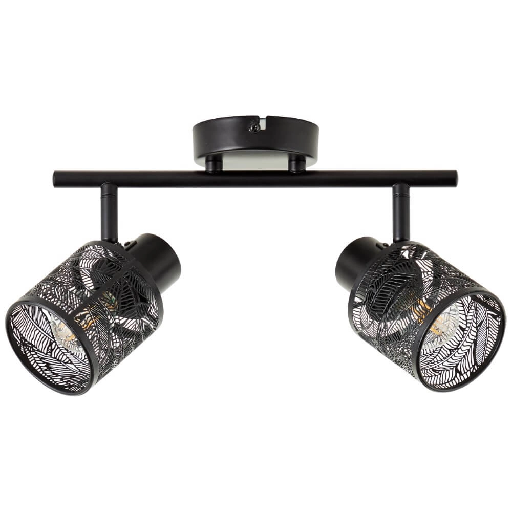 Zwarte plafondlamp Bano 2-lichts Brilliant 4004353413476
