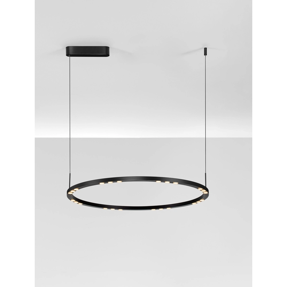 Strakke hanglamp Lunette zwart Ø 80cm