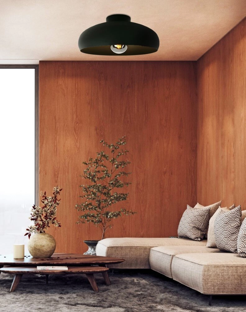 Slaapkamer plafondlamp Mogano zwart Ø 40cm Eglo 9002759436377