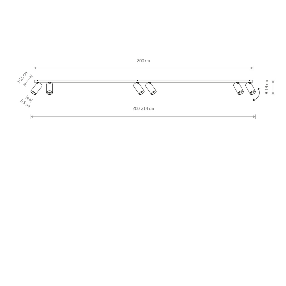 6-lichts opbouwspot Mono zand bruin Lyora 5903139125406