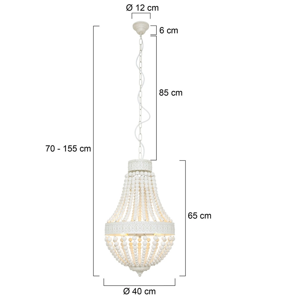 Witte kroondluchter Ella Ø 40cm Steinhauer 8712746132083