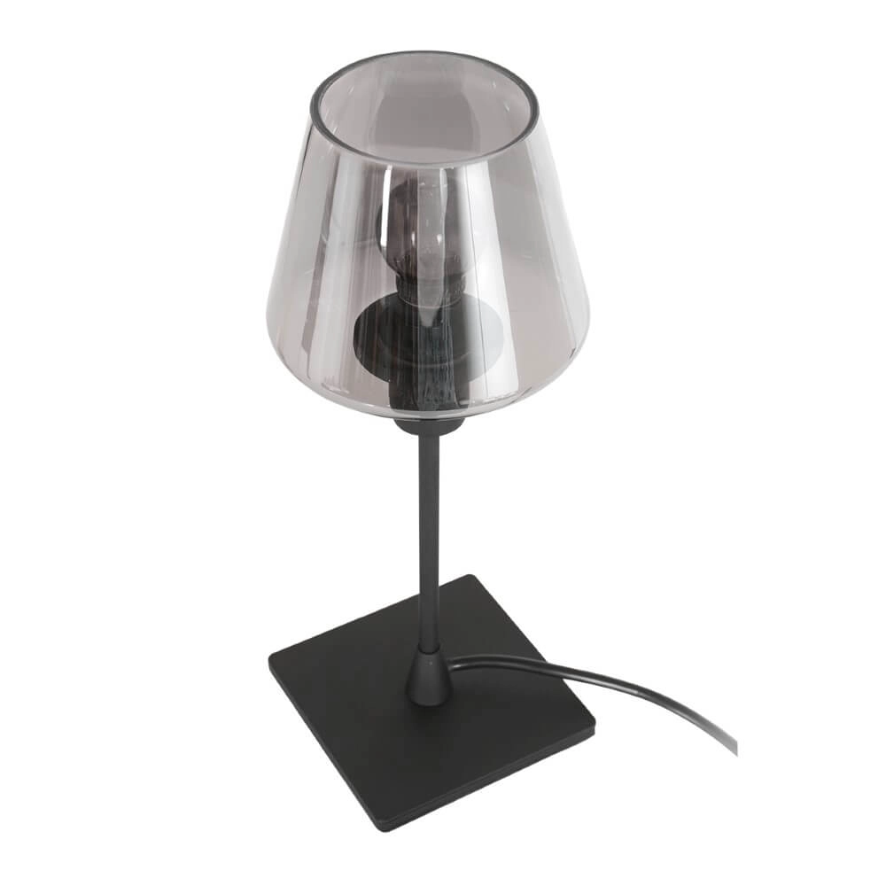 Zwarte tafellamp Ancilla met smoke glas Steinhauer 8712746146790