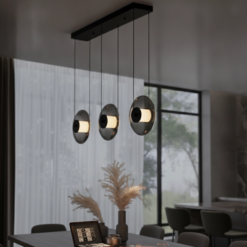 Unieke hanglamp Ballet zwart 3-lichts recht