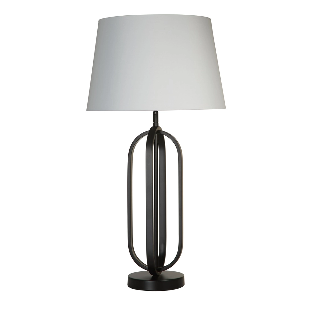 Tafellamp Chic zwart met witte kap