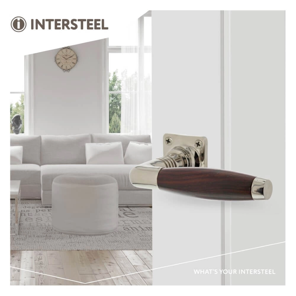 Jaren 30 deurklink Ton Palissander nikkel Intersteel 8714186443699