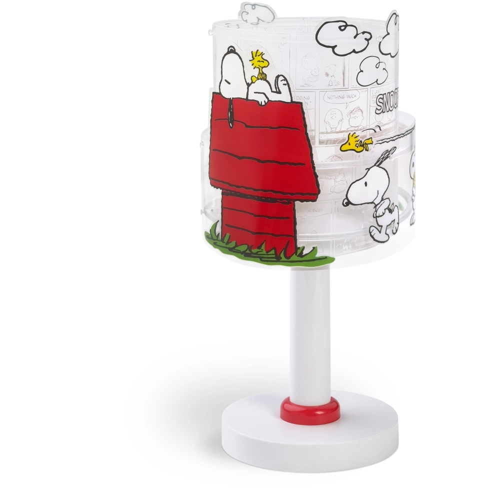 Tafellampje Snoopy wit met rood