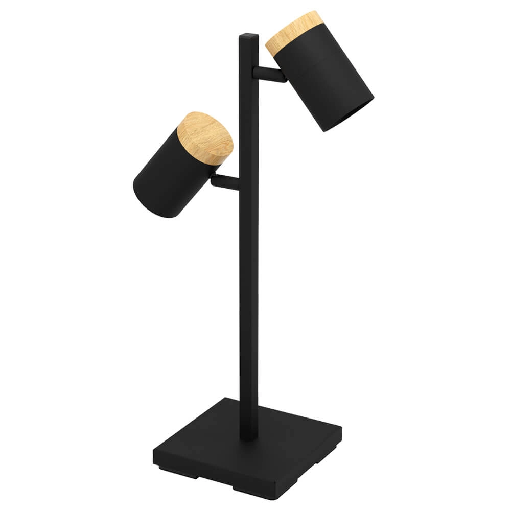 Zwarte bureaulamp Cartagena met 2 lichtbronnen