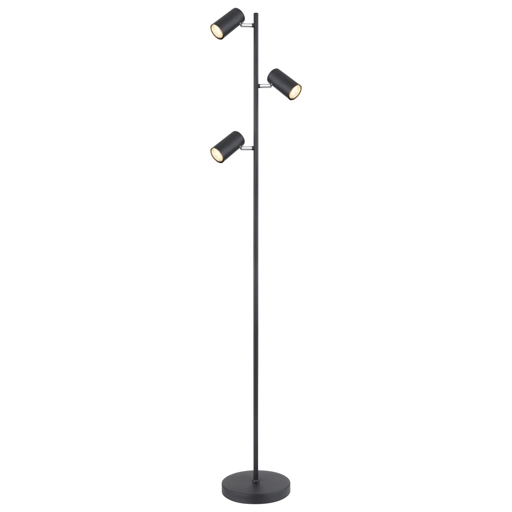 Vloerlamp 3-lichts Robby zwart