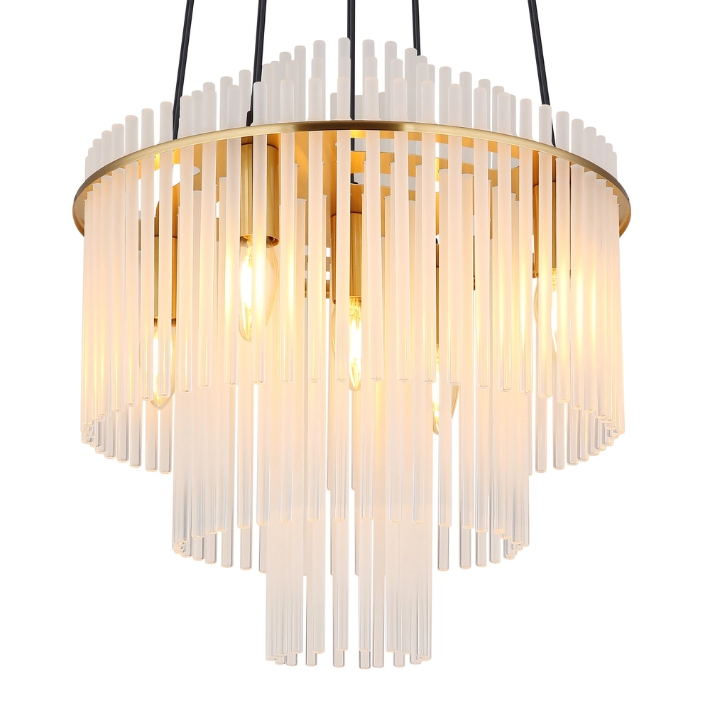 Hanglamp Ø 40cm Gorley goud met witte glas staafjes Globo 9007371518135