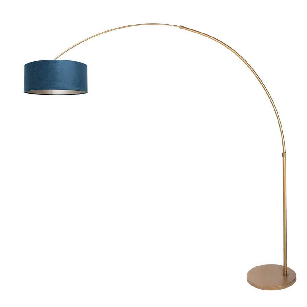 Booglamp Sparkled Light brons met blauwe kap Ø 45cm Steinhauer 8712746179880