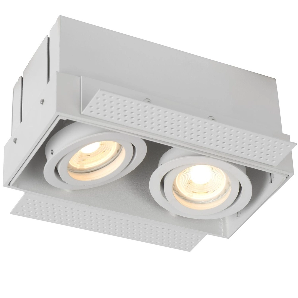 Strakke inbouwspot Trimless dubbel wit Lucide 5411212092243