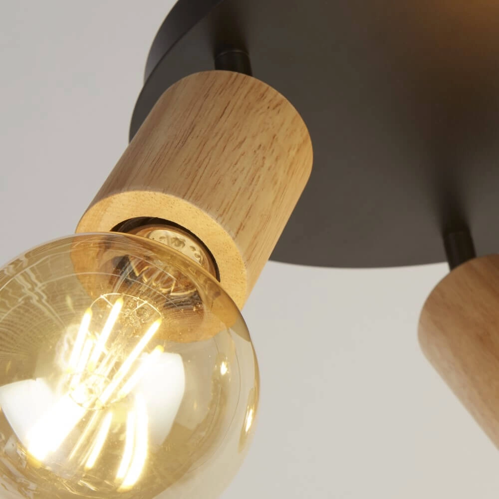 Houten plafondlamp Spinny 3-lichts Searchlight 5053423228198
