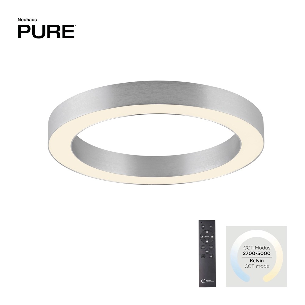 Strakke led plafondlamp Pure Lines Round Ø 35cm - diamond Paul Neuhaus 4012248395233