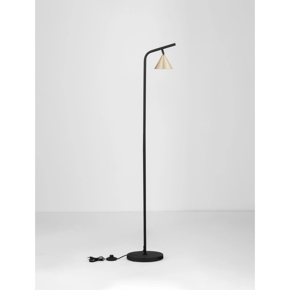 Vloerlamp Conico zwart met goud