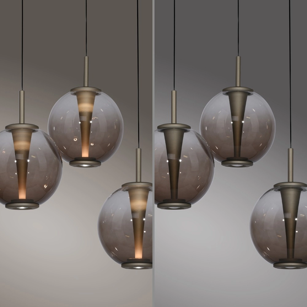 Vide hanglamp Pure E-Infinty bronce met amber glas Paul Neuhaus 4012248398166