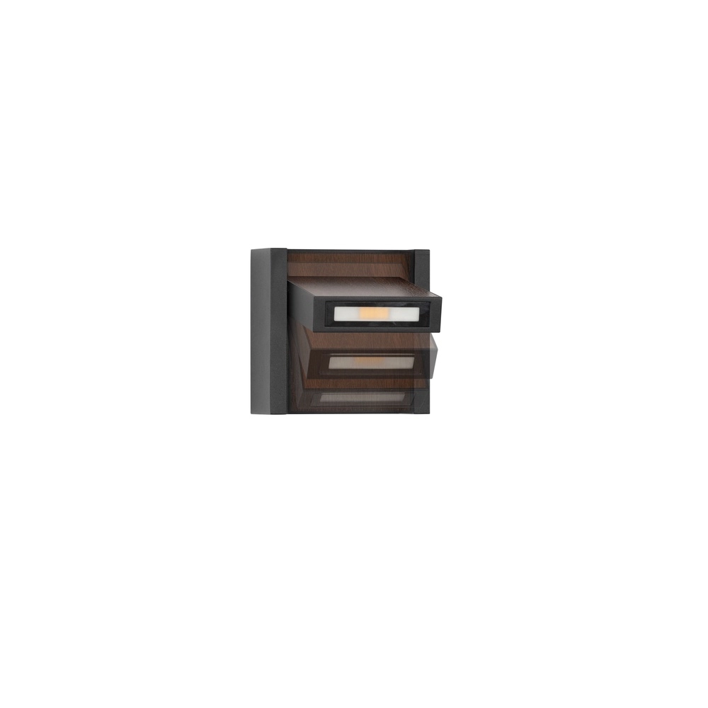 Wandlamp Kioo zwart met hout Lyora 5212017478795