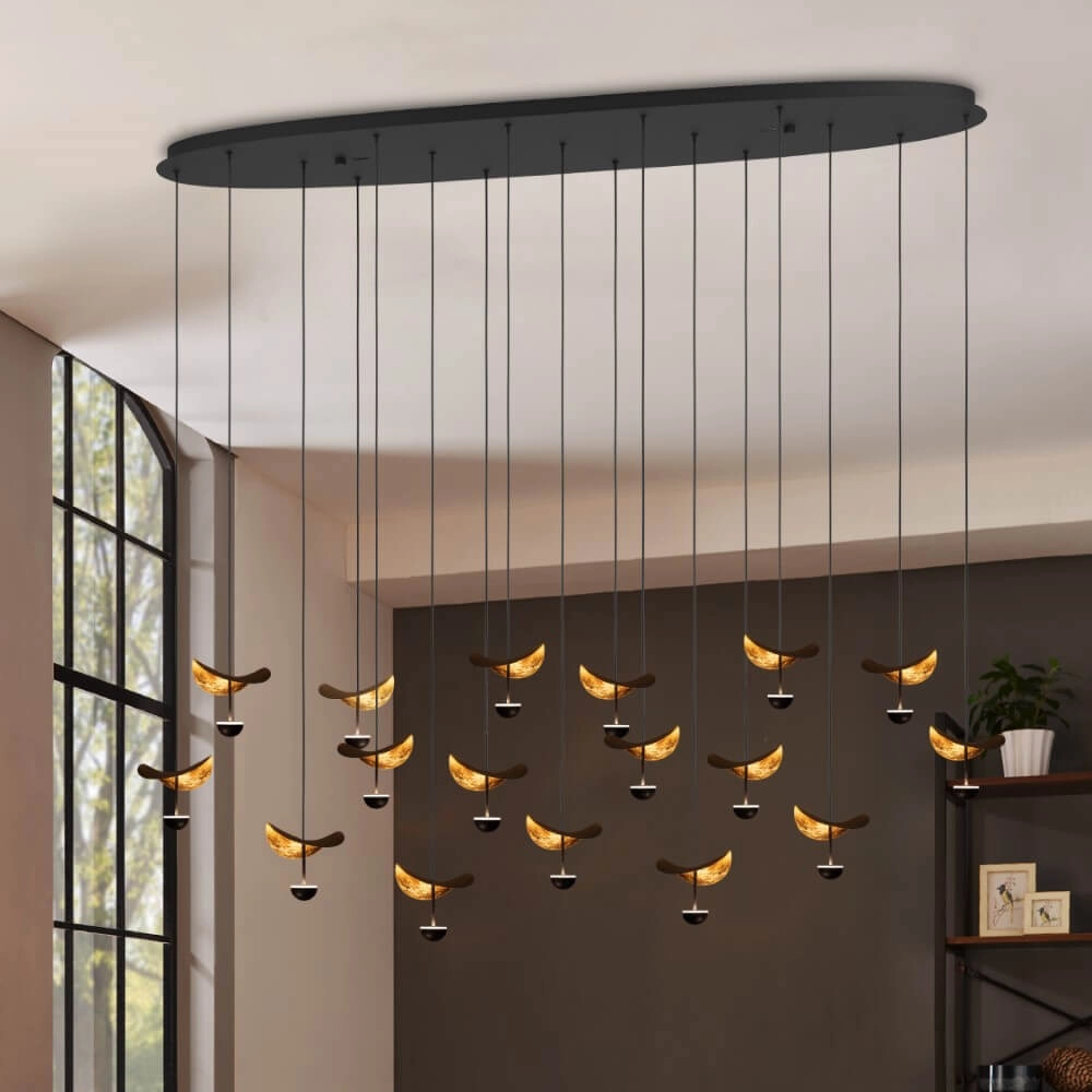 Zwarte hanglamp Dracera met goud Stars of Light 9008606270576
