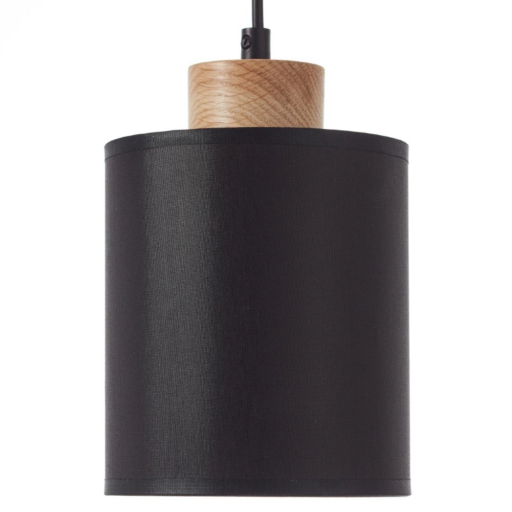 4-lichts hanglamp Vonnie zwart met hout Brilliant 4004353391644