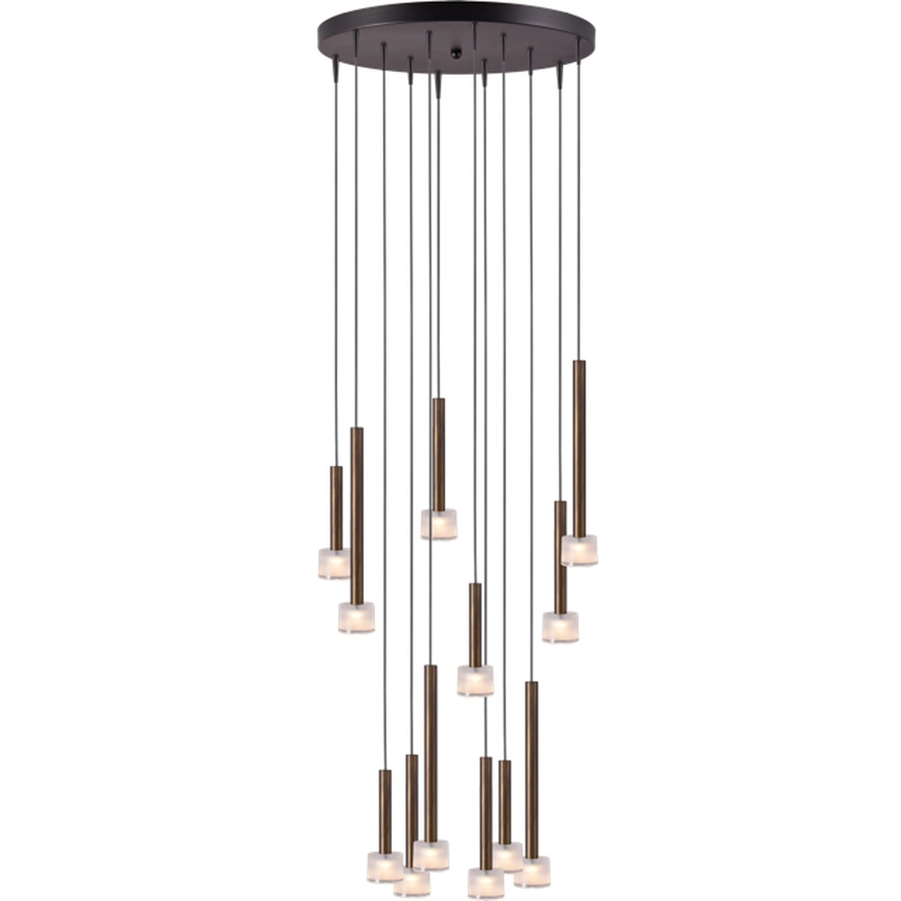 Led hanglamp Fabro 12-lichts - antiek koper