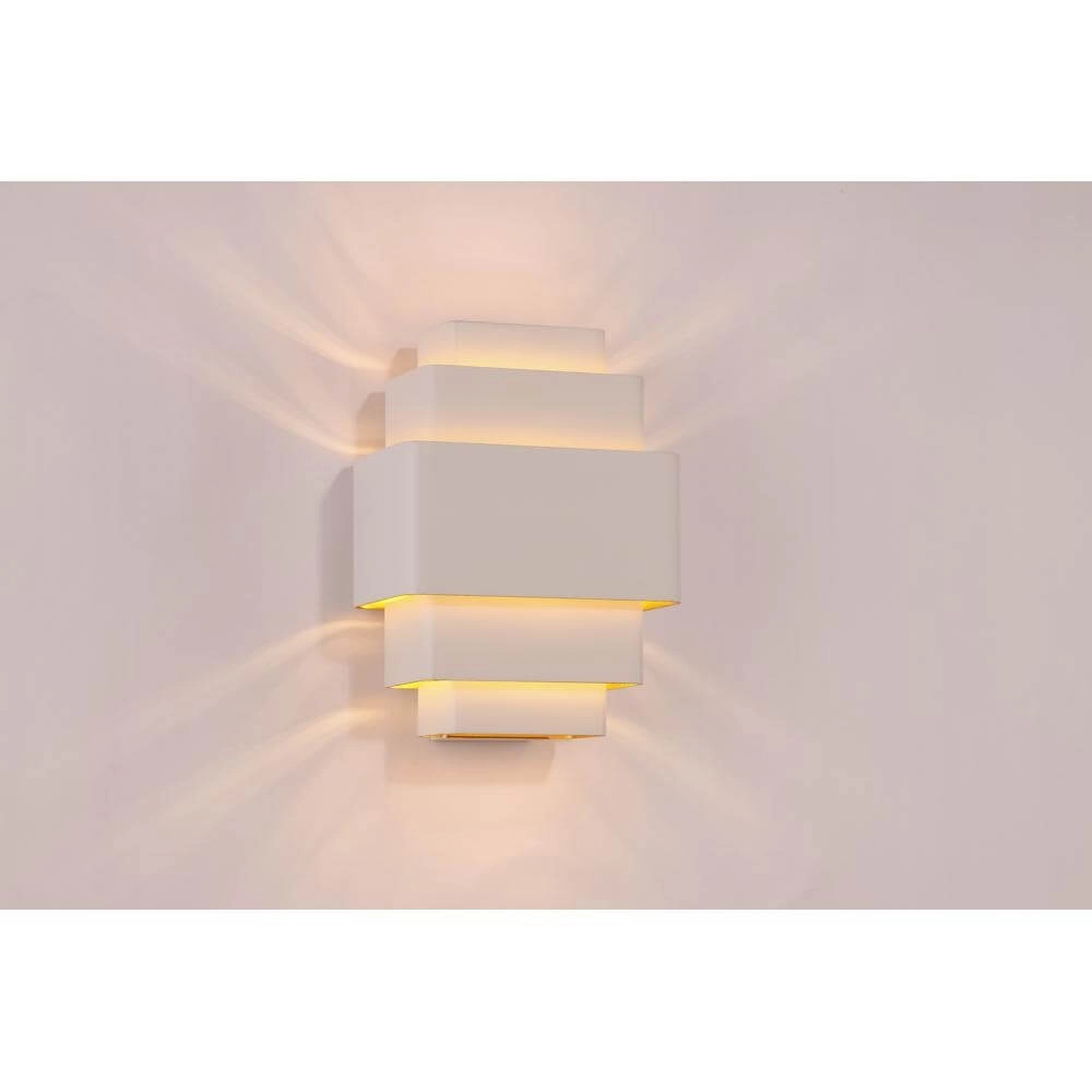 Design wandlamp Layers wit met gouden binnenkant