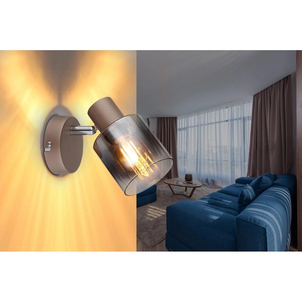 Wandlamp Walton koffie bruin Globo 9007371589173