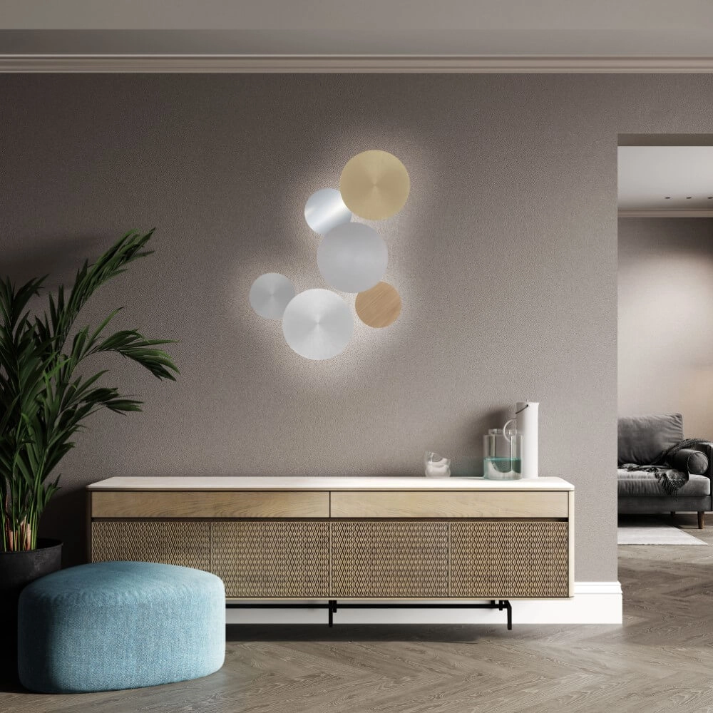 Design wandlamp Akku Puntua Ø 25cm aluminium Paul Neuhaus 4012248372531