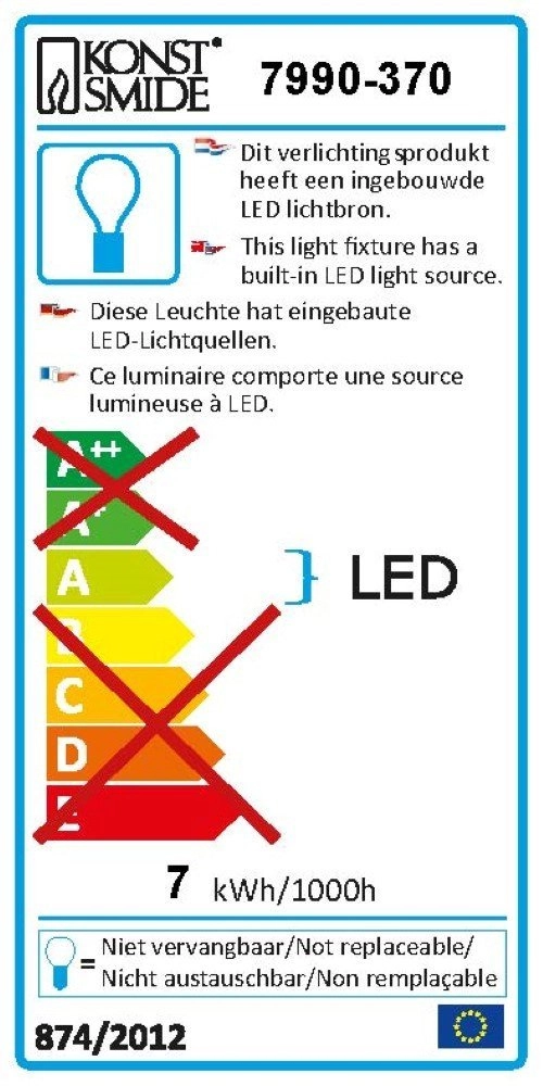 Led wandspot Monza Down antraciet KonstSmide 7318307990379