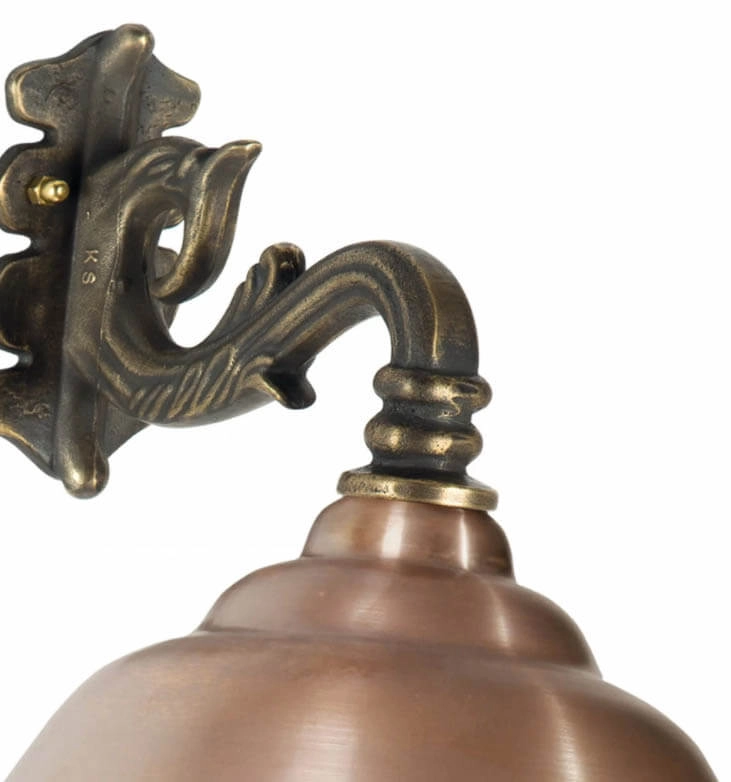 Bronzen muurlamp Chateau met koperen kap KS verlichting 8714732129602