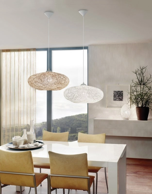 Hanglamp Campilo 45cm wit met bruin Eglo 9002759933746