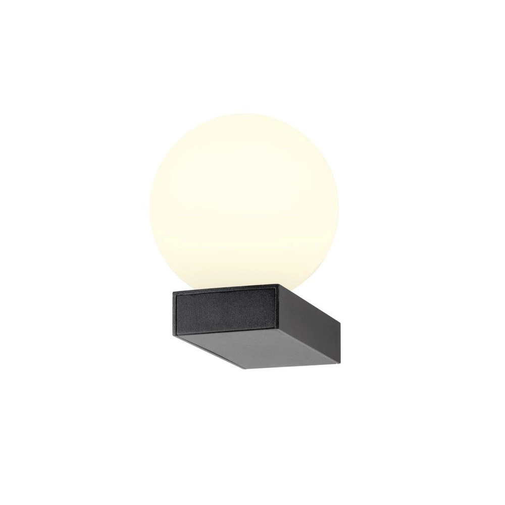 Wandlamp Sun zwart met witte bol