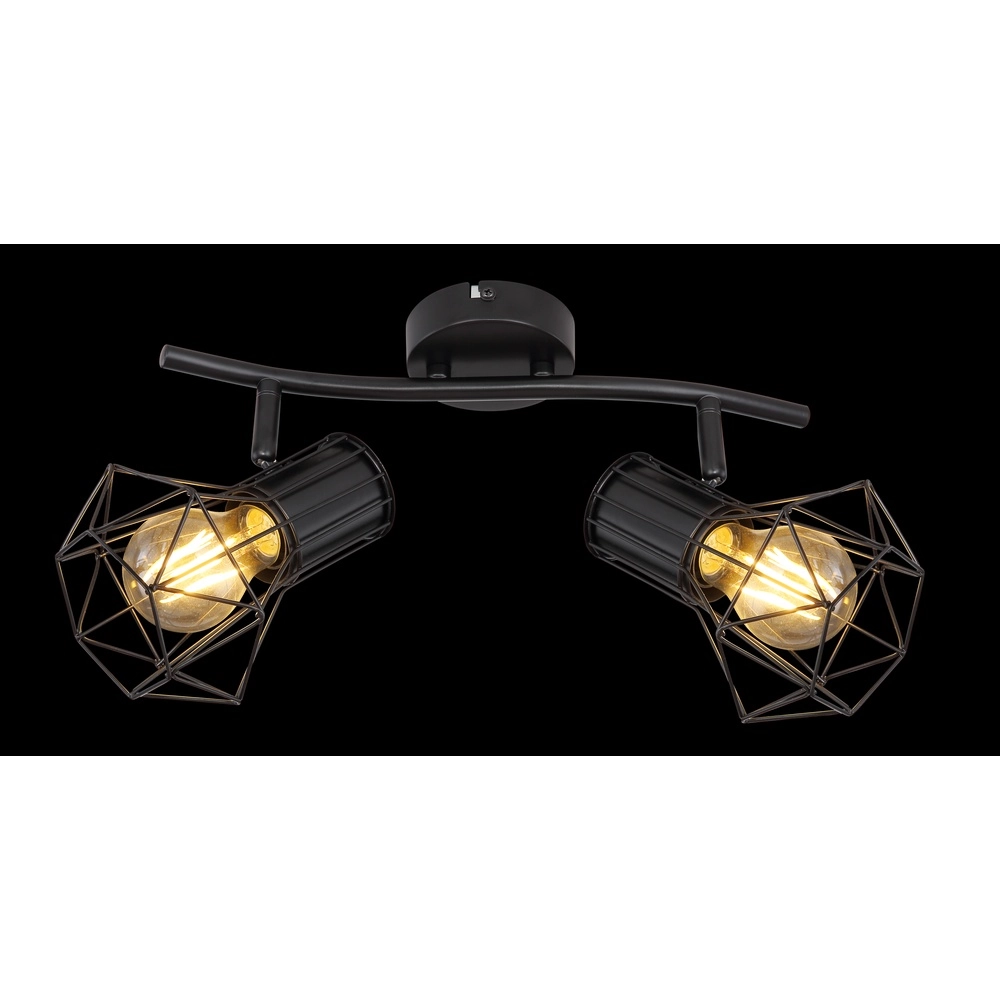Plafondlamp Priska 2-lichts zwart Globo 9007371400171